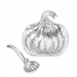 Beatriz Ball Silver Pumpkin Bowl with Spoon